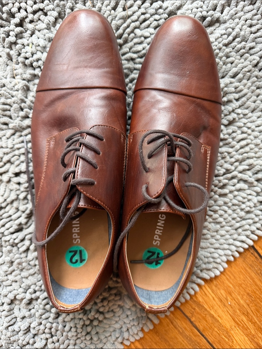 Call It Spring Men's Brown Leather Derby Shoes size 12